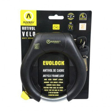 ANTIVOL VELO FER A CHEVAL AUVRAY EVOLOCK NOIR (COMPATIBLE AVEC PLUG REF 165378) NIVEAU SECURITE 6/10