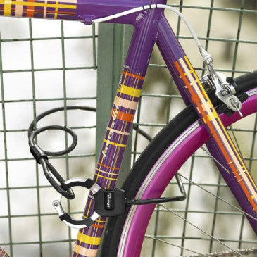 ANTIVOL VELO / TROTTINETTE CABLE A BOUCLE AVEC MENOTTE MASTERLOCK STREET CUFF DIAM 8mm L1M - LIVRE AVEC 4 CLES -NIVEAU SECURITE 6 - HOMOLOGUE FUB 2 ETOILES