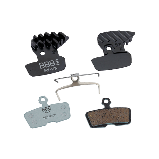 BBS-442C remblokken DiscStop Coolfin, organic w/cooling fins comp. Avid Code R zwart/staalblauw