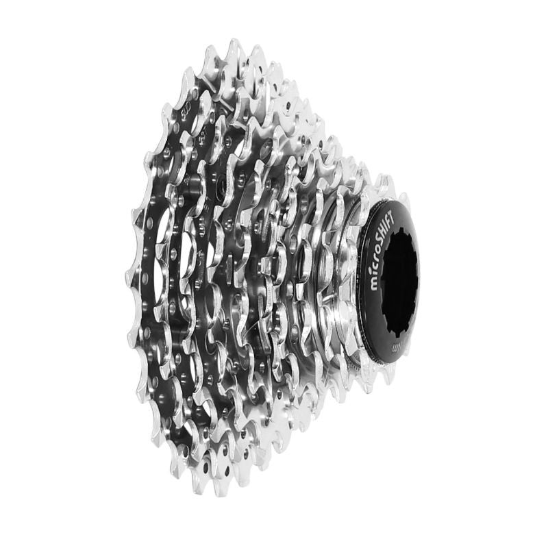 CASSETTE 10V. MICROSHIFT 11-25 POUR SHIMANO/SRAM ROUTE ARGENT (VENDU A L UNITE) (11-12-13-14-15-17-19-21-23-25)