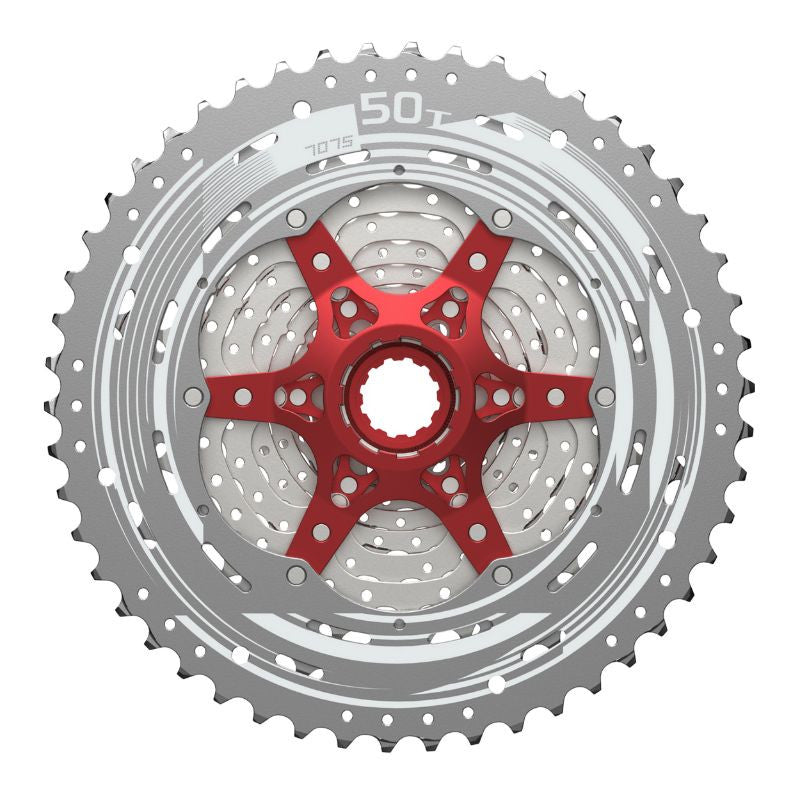 CASSETTE 11V. SUNRACE MX80 11-50 VTT POUR SHIMANO METALLIC ARGENT (LIBRE EN BOITE) (11-13-15-18-21-24-28-32-36-42-50)