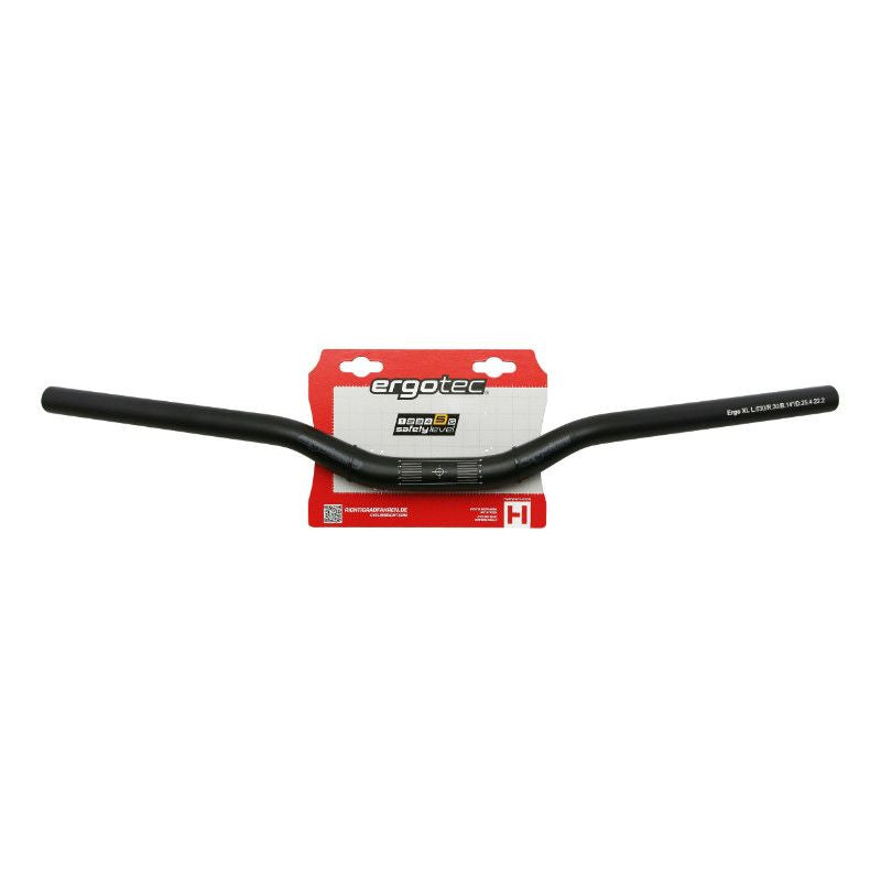 CINTRE VTT DEMI RELEVE ERGOTEC 5 XL ALU NOIR DIAM 25,4mm L 630mm RELEVE 30mm (HOMOLOGUE NIVEAU 5)