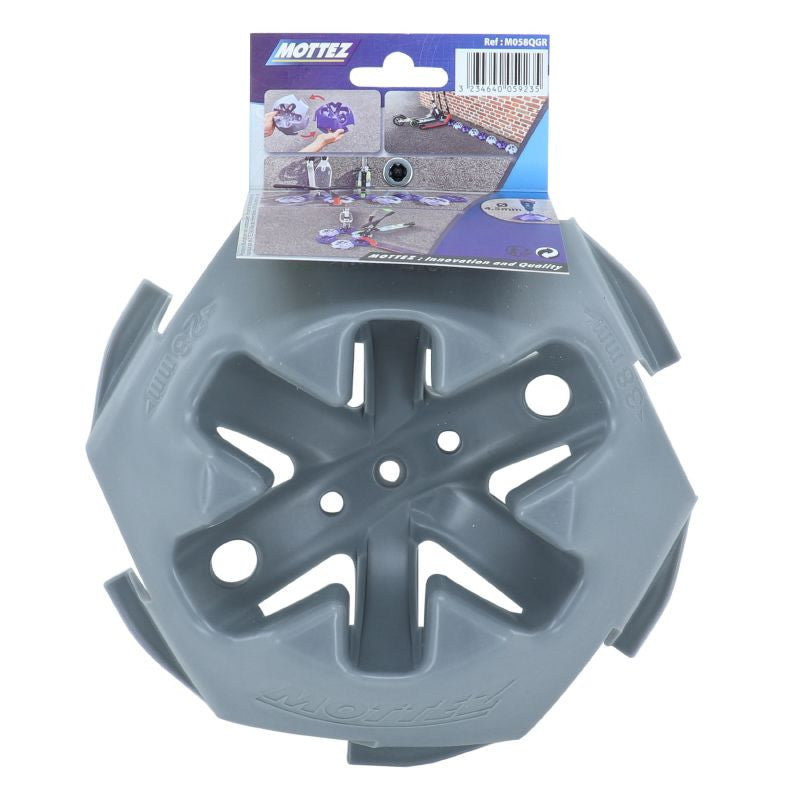 SUPPORT RANGEMENT TROTTINETTE GRIS FIXATION AU SOL ( 3 LARGEURS PNEUS 38mm - 28mm - 25mm)