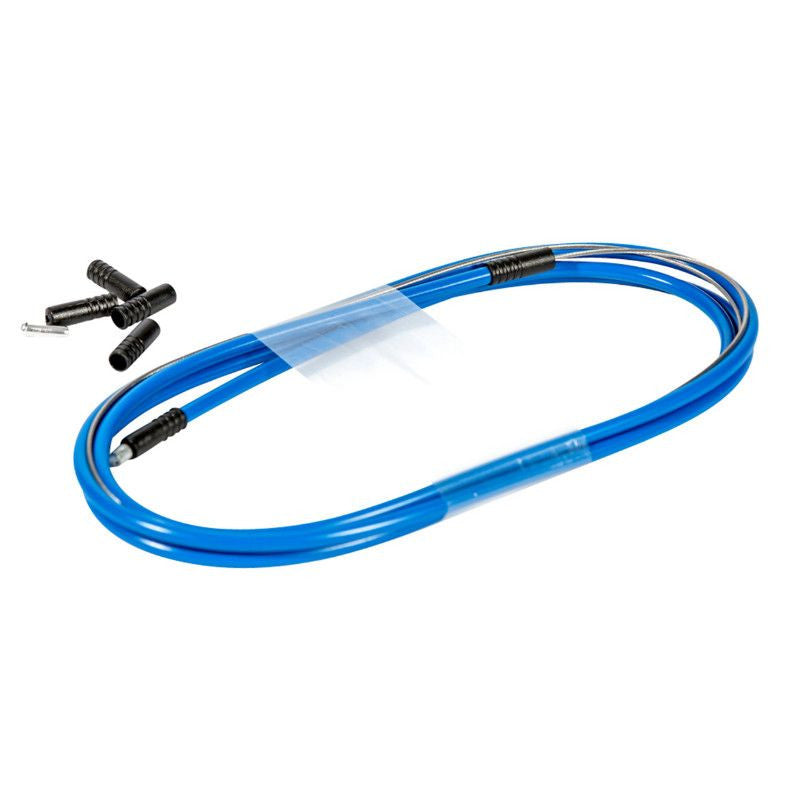 TRANSMISSION DERAILLEUR FIBRAX FCG BLEU/CABLE INOX AVEC EMBOUTS DE GAINE (VENDU A L'UNITE)