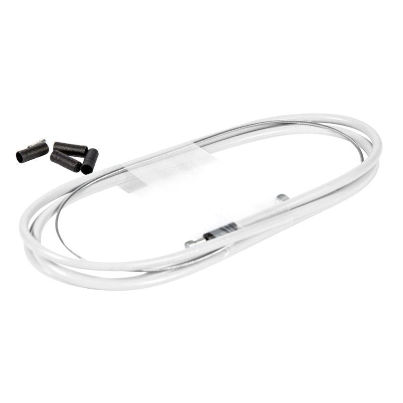 TRANSMISSION FREIN FIBRAX FCB BLANC/CABLE INOX POUR ROUTE/VTT (unité) AVEC EMBOUTS DE GAINE