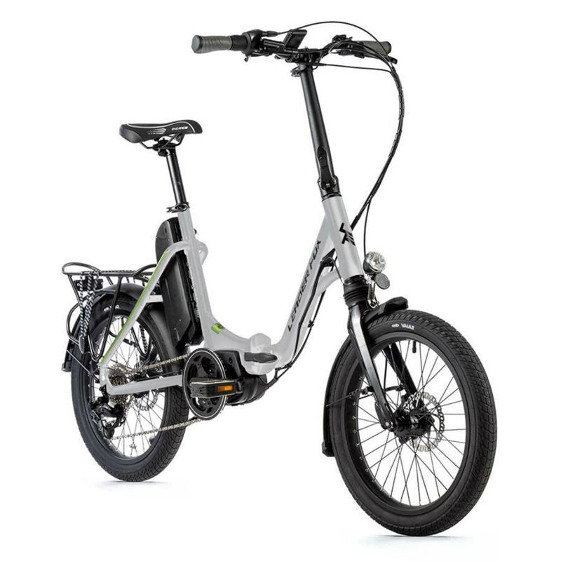 VELO ELECTRIQUE/VAE PLIANT CITY 20 LEADER FOX HARLAN 2021 MIXTE ARGENT MAT 7V MOTEUR CENTRAL BAFANG M300 36V 80Nm BATTERIE 14Ah