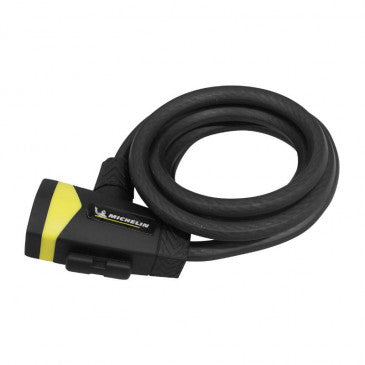ANTIVOL VELO SPIRAL A CLE MICHELIN DIAM 12mm LONG 2.00M NOIR/JAUNE