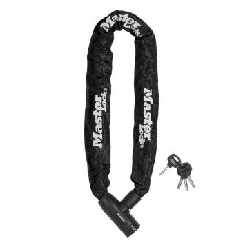 ANTIVOL VELO / TROTTINETTE CHAINE A CLE MASTERLOCK ACIER DIAM 8mm LONGUEUR 90cm NOIR - LIVRE AVEC 2 CLES - NIVEAU SECURITE 7