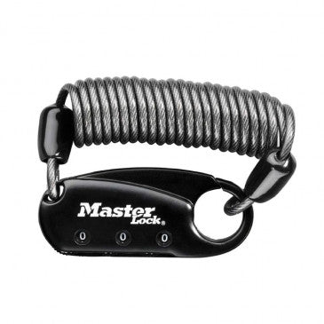 ANTIVOL CABLE A COMBINAISON MASTERLOCK L 90cm NOIR - POUR CASQUE/SAC