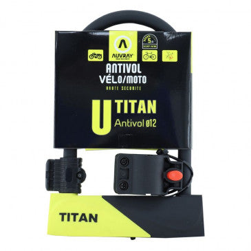 ANTIVOL VELO U AUVRAY TITAN 165x245 mm (DIAM 12 mm) AVEC SUPPORT NIVEAU SECURITE 5/10