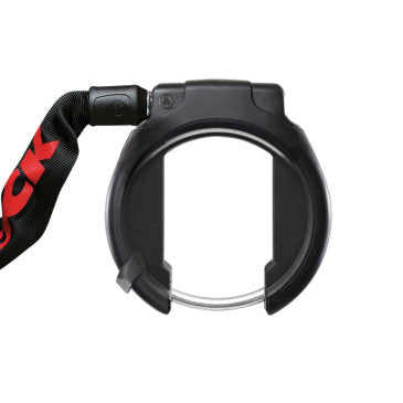 ANTIVOL VELO FER A CHEVAL TRELOCK RS453 (OUVERTURE 72mm) NOIR AVEC FIXATION ET CHAINE ZR355 1m DIAM 6mm