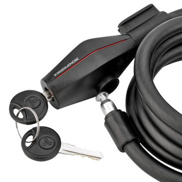 ANTIVOL VELO SPIRAL A CLE TRELOCK SK415 DIAM 15 mm L 1.80 M NOIR (AVEC SUPPORT) (OFFRE SPECIALE)