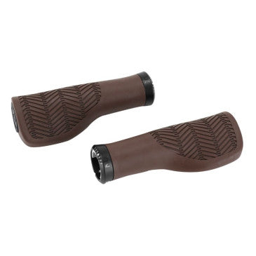 POIGNEE CITY HERRMANS TOWN WAVE DD48 AVEC LOCK-ON MARRON ANTIQUE L 130 mm DIAM 22 mm (PAIRE SUR CARTE)