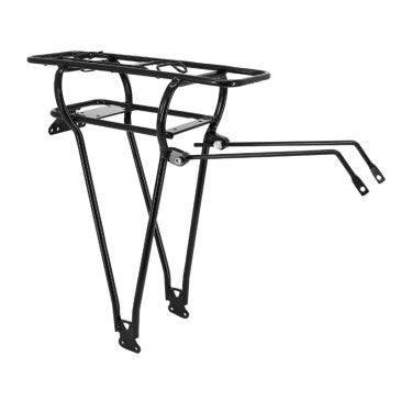 PORTE BAGAGE VELO ARRIERE A TRINGLES DOUBLE AVEC SUPPORT LEGER ANSMANN ALU NOIR 26" POIDS MAX 25kgs