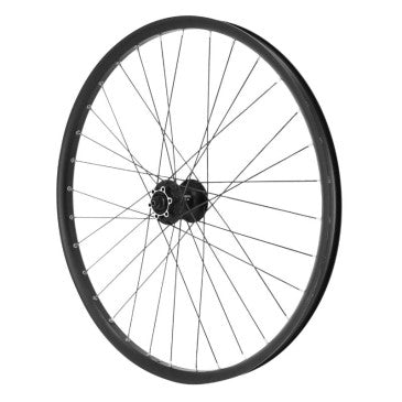 ROUE VTT 26" TRUCKY CARGO / VAE / E-BIKE / LONGTAIL AVANT NOIR DOUBLE PAROI DISQUE 6 TROUS BLOCAGE (RENFORCE) JANTE 30C 32 RAYONS DIAMETRE 2.3mm