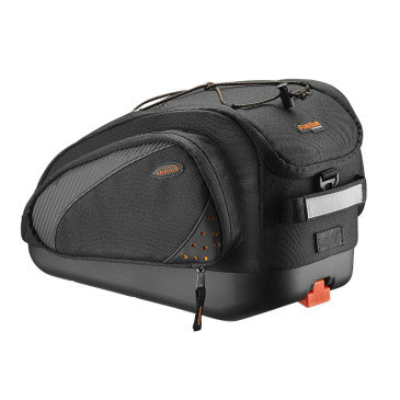 SACOCHE ARRIERE VELO IBERA COMMUTER NOIR 15L FIXATION ARRIERE AVEC PLAQUE LIVRE POUR TOUT PORTE BAGAGE (37x22x25cm)