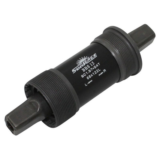 BOITIER PEDALIER SUNRACE CARRE BBS 122mm (boite de 68) CUVETTES ACIER FILETAGE ANGLAIS / BSC / 1,37x24