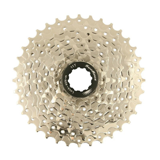 CASSETTE 9V. SUNRACE M98 11-36 VTT POUR SHIMANO NICKEL (LIVRE EN BOITE) (11-13-15-18-21-24-28-32-36)