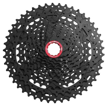 CASSETTE 11V. SUNRACE MX9 10-46 VTT CORPS XD (EMPREINTE SRAM) (LIVRE EN BOITE) METALLIC ARGENT - LIVRE AVEC ADAPTATEUR -