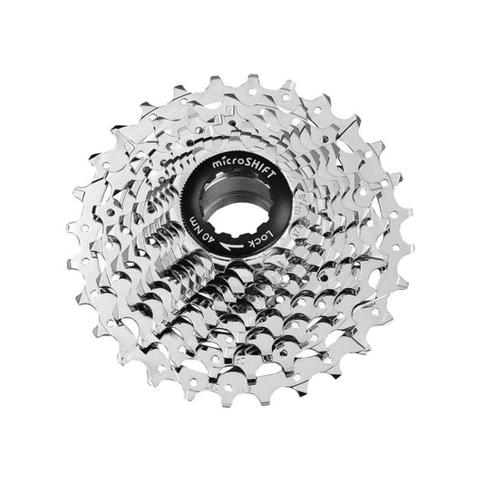 CASSETTE 10V. MICROSHIFT 11-28 POUR SHIMANO/SRAM ROUTE ARGENT (VENDU A L UNITE) (11-12-13-14-15-17-19-21-24-28)