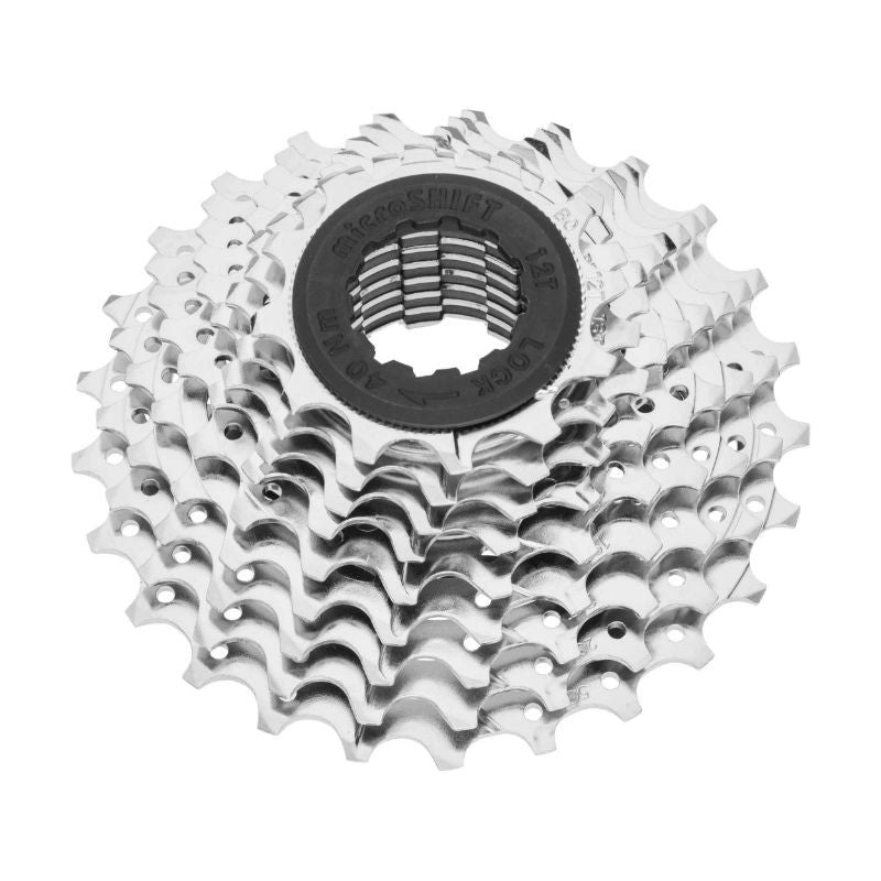 CASSETTE 9V. MICROSHIFT 12-25 POUR SHIMANO/SRAM ROUTE ARGENT (VENDU A L UNITE) (12-13-14-15-17-19-21-23-25)