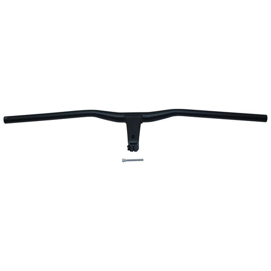 CINTRE VTT DROIT DEMI RELEVE ALU NOIR L78cm AVEC POTENCE INTEGREE entraxe L 80mm POUR PIVOT FOURCHE 1"1/8 (28.6mm)