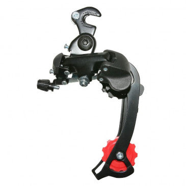 DERAILLEUR VTT ARRIERE P2R 8/7V. NOIR TZ GRANDE CHAPE AVEC PATTE (COMPATIBLE SHIMANO JUSQU'A 30DTS)