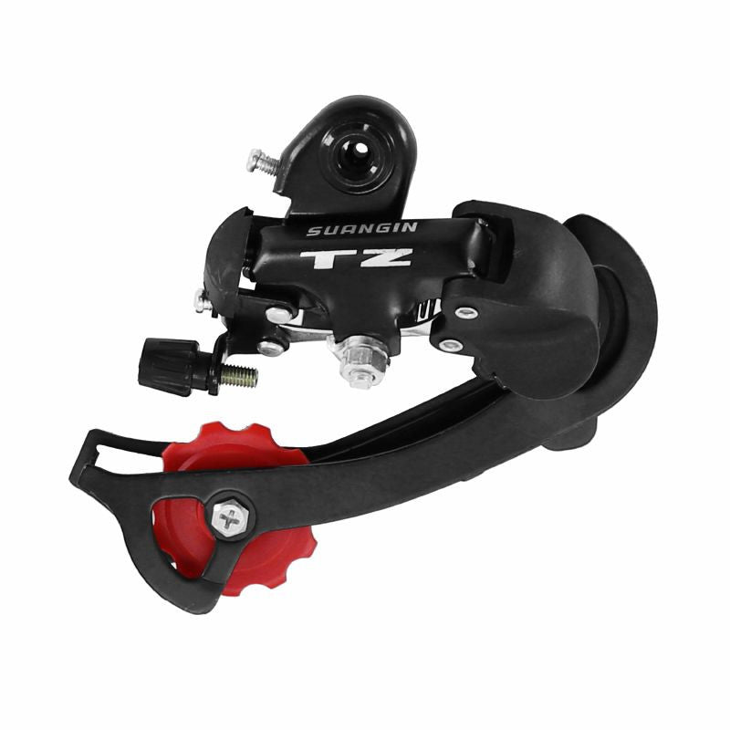 DERAILLEUR VTT ARRIERE P2R 8/7V. NOIR TZ GRANDE CHAPE A VISSER (COMPATIBLE SHIMANO JUSQU'A 30DTS) SUR CARTE