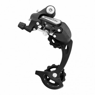 DERAILLEUR VTT ARRIERE P2R SAIGUAN 6/7V. GRANDE CHAPE A VISSER (COMPATIBLE SHIMANO) SUR CARTE