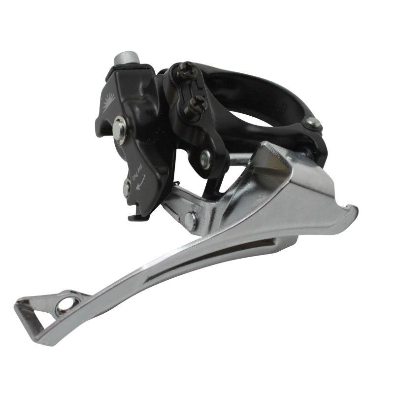 DERAILLEUR VTT AVANT SUNRACE M50 A COLLIER BAS 34,9 POUR 42x32x22 TIRAGE HAUT/BAS (AVEC COLLIER ADAPTATEUR 31.8 ET 28.6)