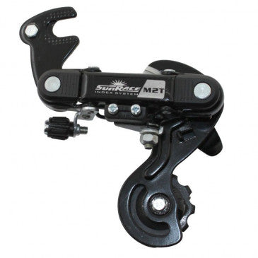 DERAILLEUR ROUTE ARRIERE SUNRACE 6/7V. PETITE CHAPE AVEC PATTE (COMPATIBLE SHIMANO)