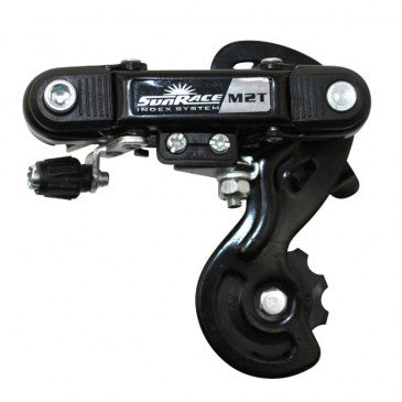 DERAILLEUR ROUTE ARRIERE SUNRACE 6/7V. PETITE CHAPE A VIS (COMPATIBLE SHIMANO)