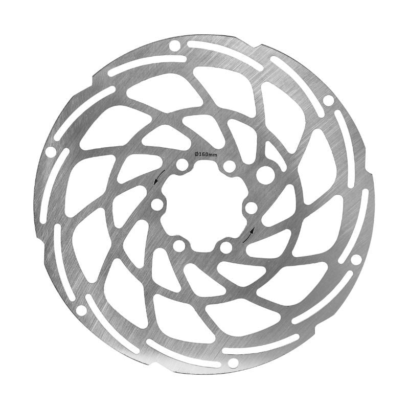 DISQUE DE FREIN VTT 6 TROUS NEWTON BRAKCO COMPATIBLE SHIMANO ET AUTRES 160mm ARGENT POUR VAE / E-BIKE AVEC RENFORT SUPPLEMENTAIRE DE 2mm