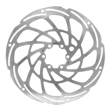 DISQUE DE FREIN VTT 6 TROUS NEWTON BRAKCO COMPATIBLE SHIMANO ET AUTRES 180mm ARGENT POUR VAE / E-BIKE AVEC RENFORT SUPPLEMENTAIRE DE 2mm