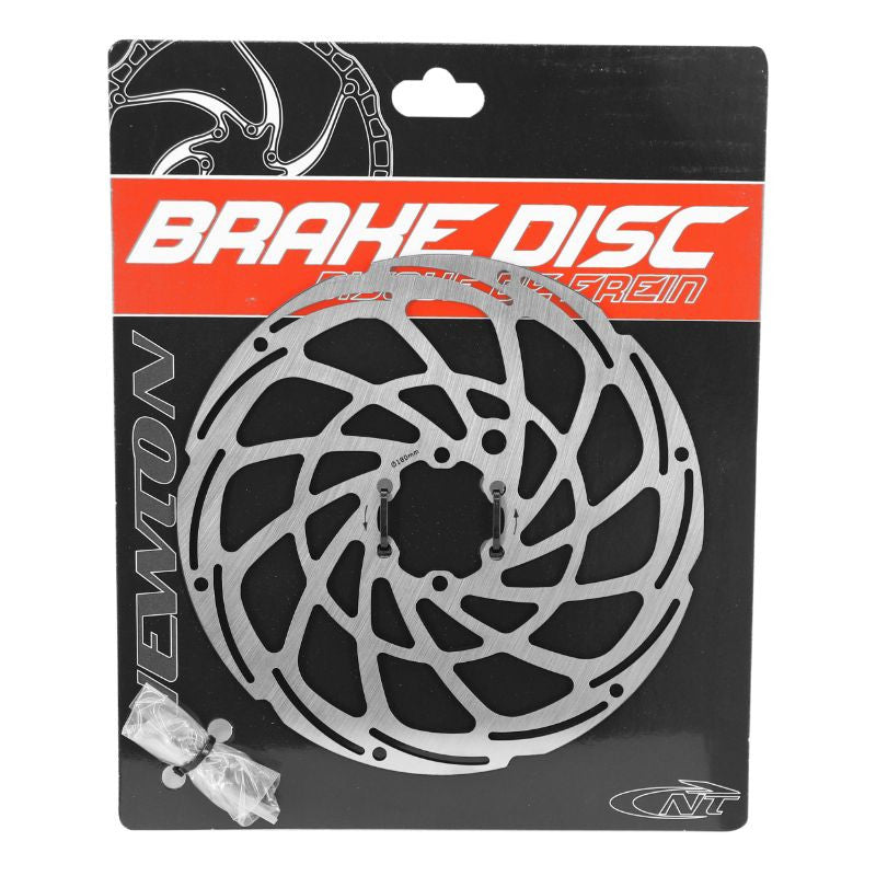 DISQUE DE FREIN VTT 6 TROUS NEWTON BRAKCO COMPATIBLE SHIMANO ET AUTRES 180mm ARGENT POUR VAE / E-BIKE AVEC RENFORT SUPPLEMENTAIRE DE 2mm
