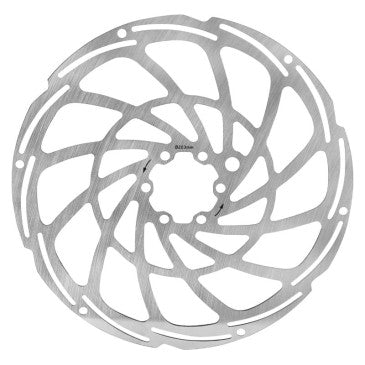 DISQUE DE FREIN VTT 6 TROUS NEWTON BRAKCO COMPATIBLE SHIMANO ET AUTRES 203mm ARGENT POUR VAE / E-BIKE AVEC RENFORT SUPPLEMENTAIRE DE 2mm