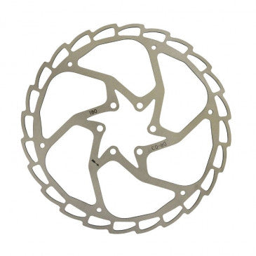 DISQUE DE FREIN VTT 6 TROUS NEWTON BRAKCO COMPATIBLE SHIMANO ET AUTRES 180mm ARGENT