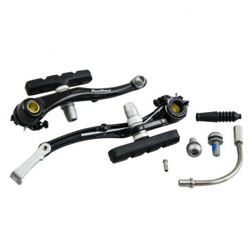 ETRIER FREIN VTT/CITY V-BRAKE ALU SUNRACE NOIR AVANT 110MM COUDE 90° (VENDU A L'UNITE)