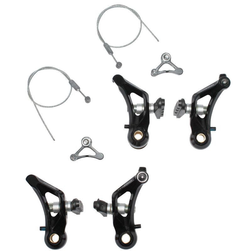 ETRIER FREIN VTT/CYCLO-CROSS P2R CANTILEVER AVANT + ARRIERE ALU NOIR (2 PAIRES)