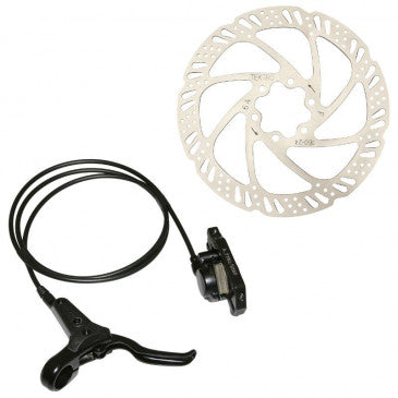 FREIN A DISQUE VTT HYDRAULIQUE TEKTRO AURIGA 2.85 NOIR ARRIERE AVEC DISQUE 160mm ET ADAPTATEUR (KIT) UTILISE LES PLAQUETTE DEORE