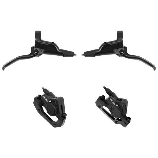 FREIN A DISQUE VTT HYDRAULIQUE ALHONGA NOIR KIT AVANT+ ARRIERE SANS DISQUE (KIT) - DURITE AVANT 800mm et ARRIERE 1500mm