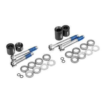KIT VIS ET ENTRETOISES FREIN A DISQUE VTT SRAM POUR DISQUE DE 160mm SUR CADRE / FOURCHE 140mm ET DISQUE 200mm SUR CARDE / FOURCHE 180mm POUR POST-MOUNT (AVEC 2 KITS)