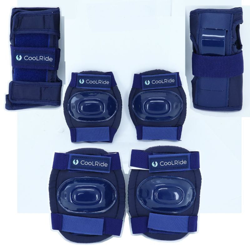 PROTECTION GENOUILLERES - COUDIERES ET POIGNETS COOLRIDE NOIR (KIT 6 PIECES) POUR VELO - ROLLER - SKATE