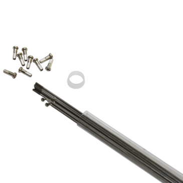 RAYON INOX ARGENT 2mm L 252mm TETE COUDEE AVEC ECROU (TUBE DE 10)