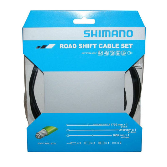 TRANSMISSION DERAILLEUR SHIMANO NOIRE/CABLE OPTISLIK (KIT TRANSMISSION 2CABLES/2 GAINES)